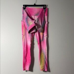 Vibrant fabletics  Pink and Multicolor sports bra and Leggings set